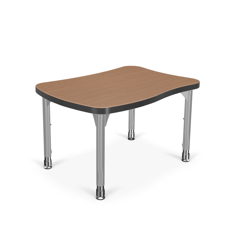 Mooreco Hierarchy Beluga Desk (Small) Laminate Top and Adjustable Height Platinum Legs (MOR-1743BX-XXXX) - SchoolOutlet