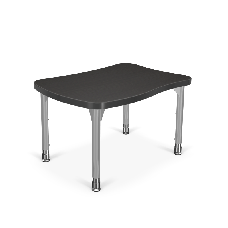 Mooreco Hierarchy Beluga Desk (Small) Laminate Top and Adjustable Height Platinum Legs (MOR-1743BX-XXXX) - SchoolOutlet