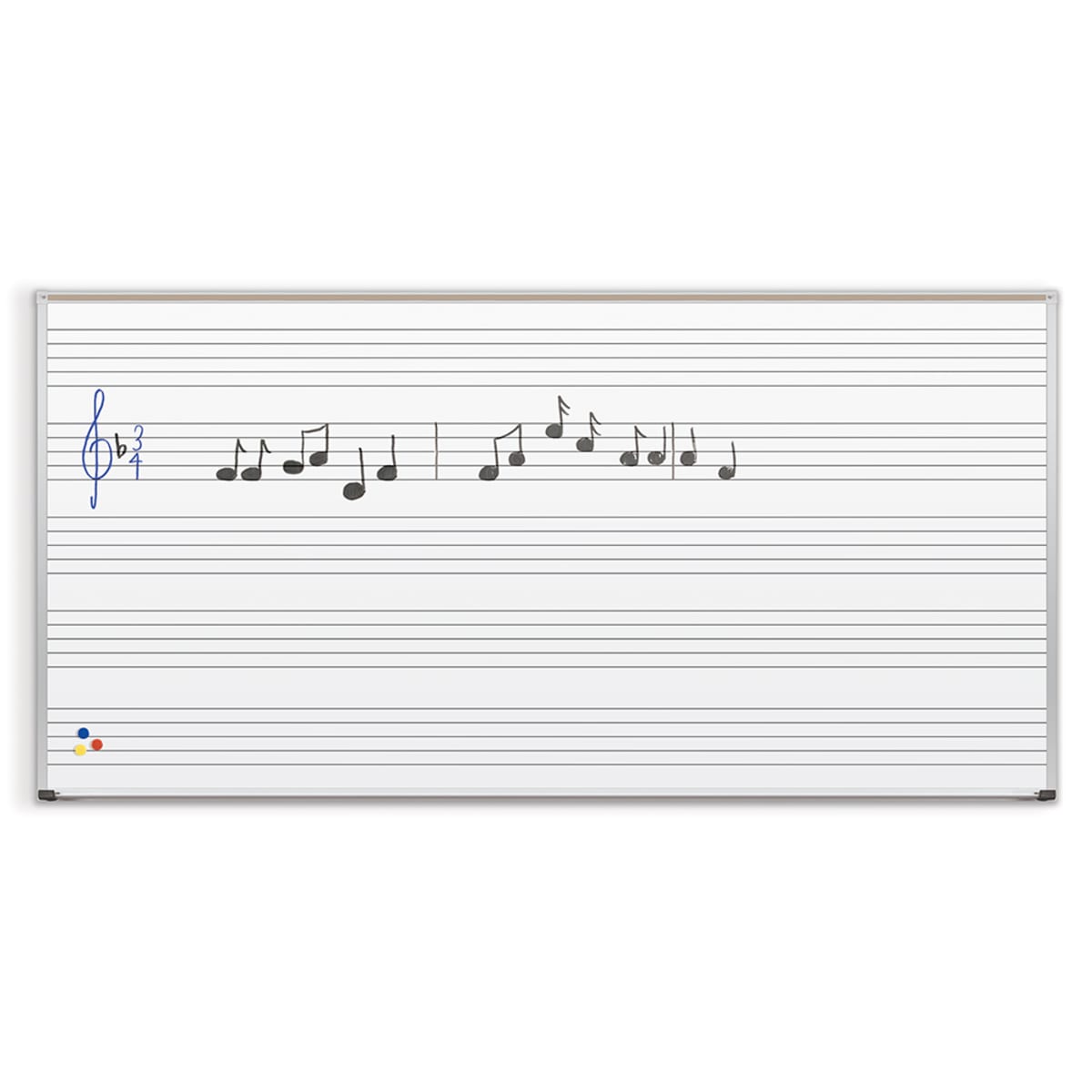 Mooreco - Porcelain Markerboard with Music Line - Aluminum Trim - 4'H x 6'W (Mooreco 202AG-S1) - SchoolOutlet