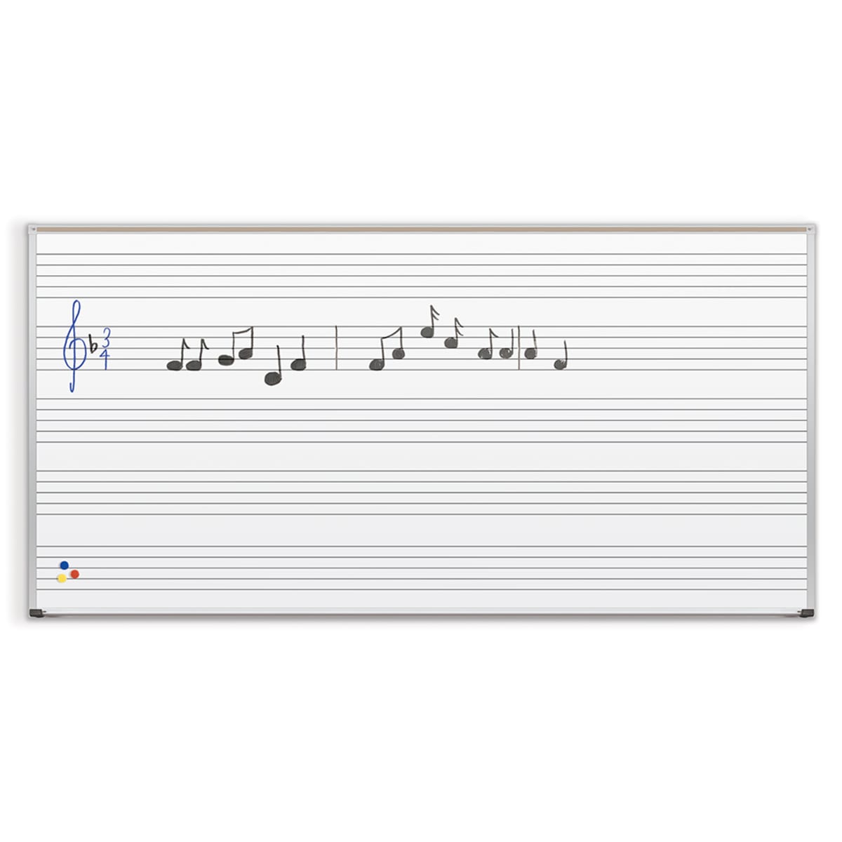 Mooreco - Porcelain Markerboard with Music Line - Aluminum Trim - 4'H x 6'W (Mooreco 202AG-S1) - SchoolOutlet