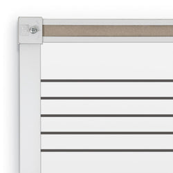 Mooreco - Porcelain Markerboard with Music Line - Aluminum Trim - 4'H x 6'W (Mooreco 202AG-S1)