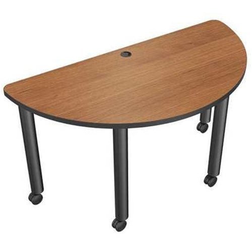 Mooreco Modular Conference Table - Half Round - 58"W x 29"D - Black Edgeband (Mooreco 27743) - SchoolOutlet