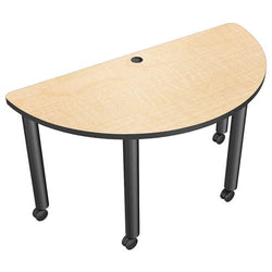 Mooreco Modular Conference Table - Half Round - 58"W x 29"D - Black Edgeband (Mooreco 27743)