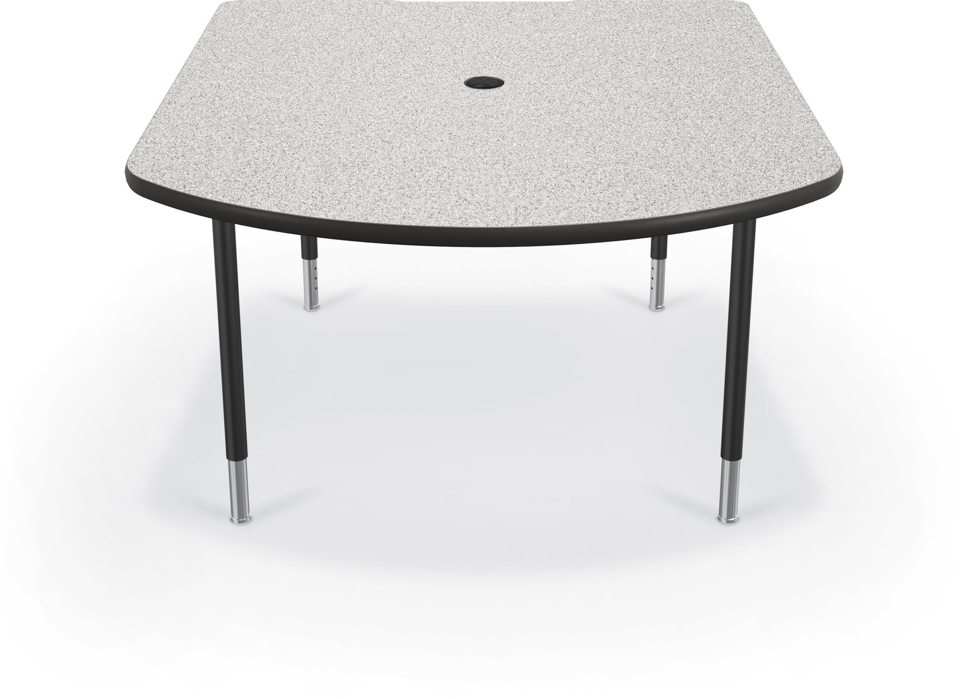 Mooreco 5' MediaSpace - D-Shape AV Table - Black Horseshoe Legs and Black Edgeband (Mooreco 27749) - SchoolOutlet