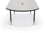 Mooreco 5' MediaSpace - D-Shape AV Table - Black Horseshoe Legs and Black Edgeband (Mooreco 27749) - SchoolOutlet