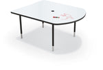 Mooreco 5' MediaSpace - D-Shape AV Table - Black Horseshoe Legs and Black Edgeband (Mooreco 27749) - SchoolOutlet