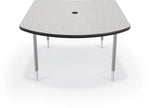 Mooreco 5' MediaSpace - D-Shape AV Table - Platinum Horseshoe Legs and Black Edgeband (Mooreco 27750) - SchoolOutlet