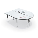 Mooreco 6' MediaSpace - Split Piece D-Shape AV Table - Black Legs and Black Edgeband (Mooreco 27755) - SchoolOutlet