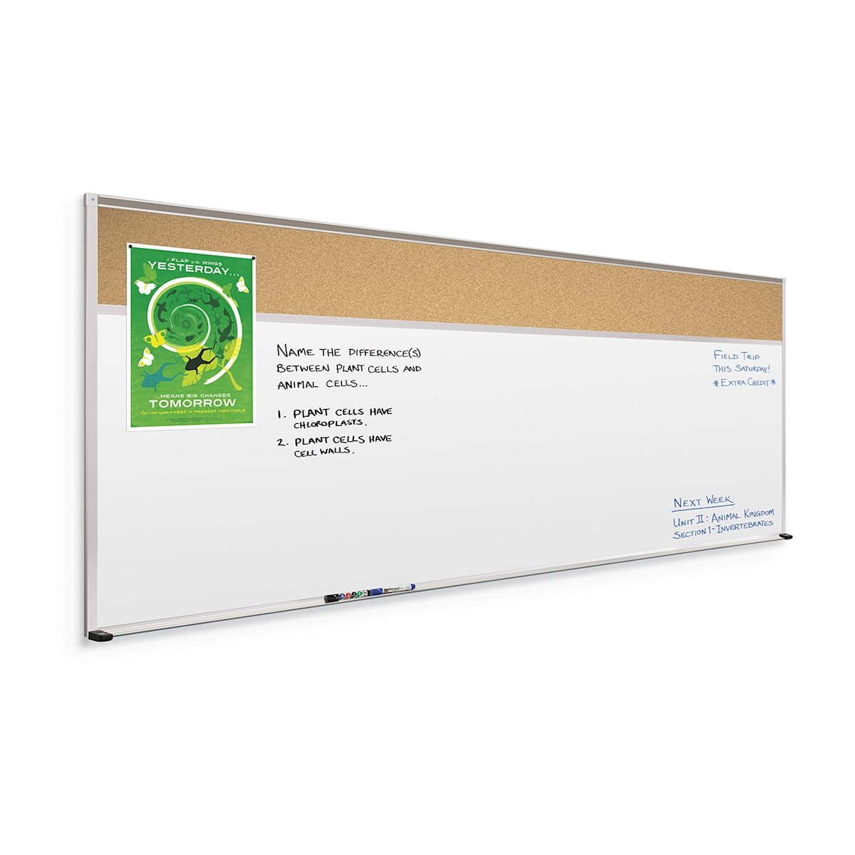 Mooreco Combination Board - Porcelain Steel Markerboard and Natural Cork Tackboard (Type C) - SchoolOutlet