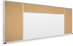 Mooreco Combination Board - Porcelain Steel Markerboard and Natural Cork Tackboard (Type H)