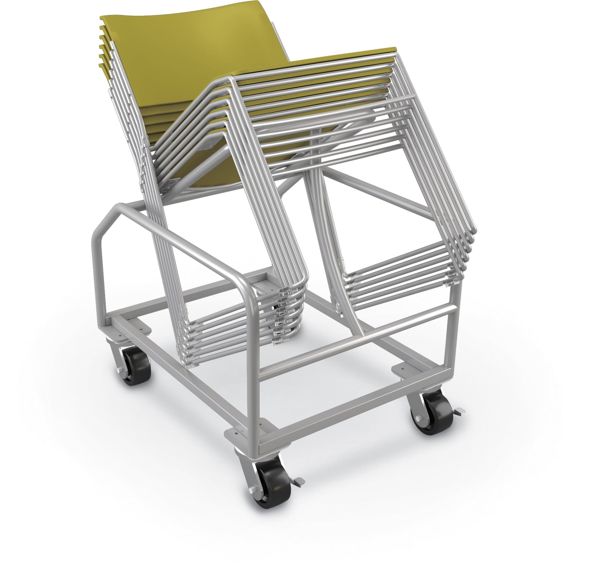 Mooreco Akt Stacking Chairs (Pack of 20) with Stacker Cart - 18" Seat Height with Wire Base - SchoolOutlet