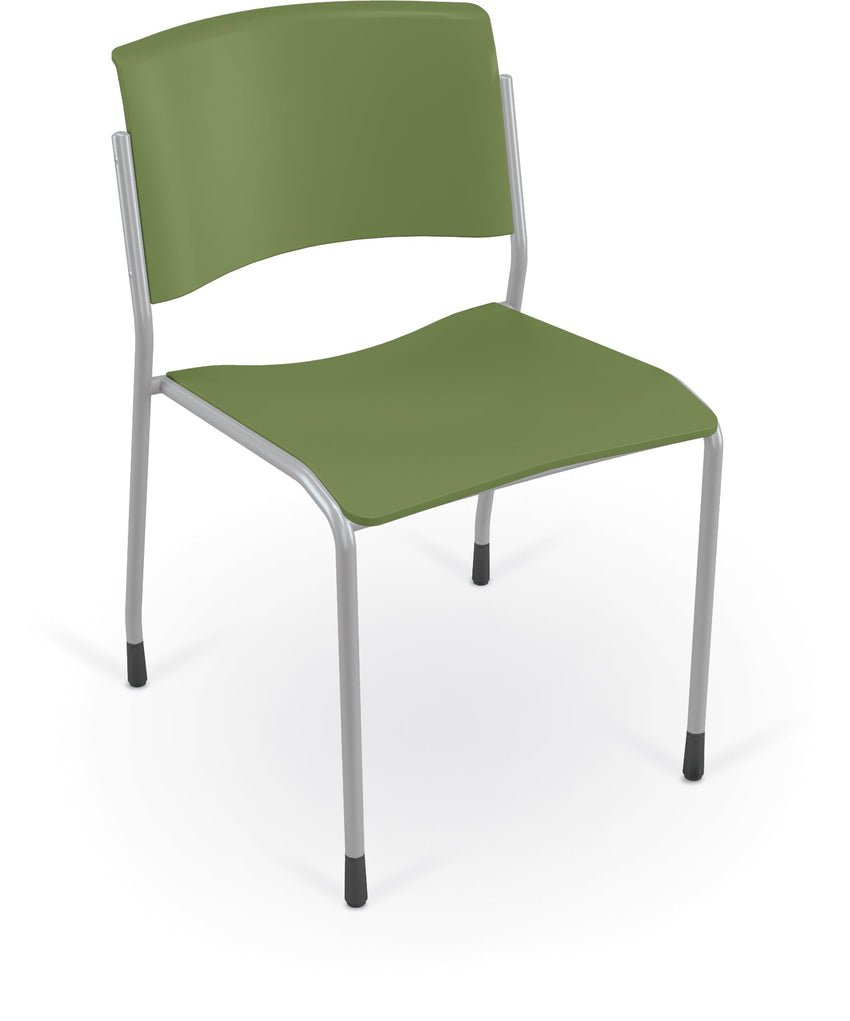 Mooreco Akt 4-Leg Stackable Chairs (Pack of 20) with Stacker Cart - 18" Seat Height with Glides - SchoolOutlet