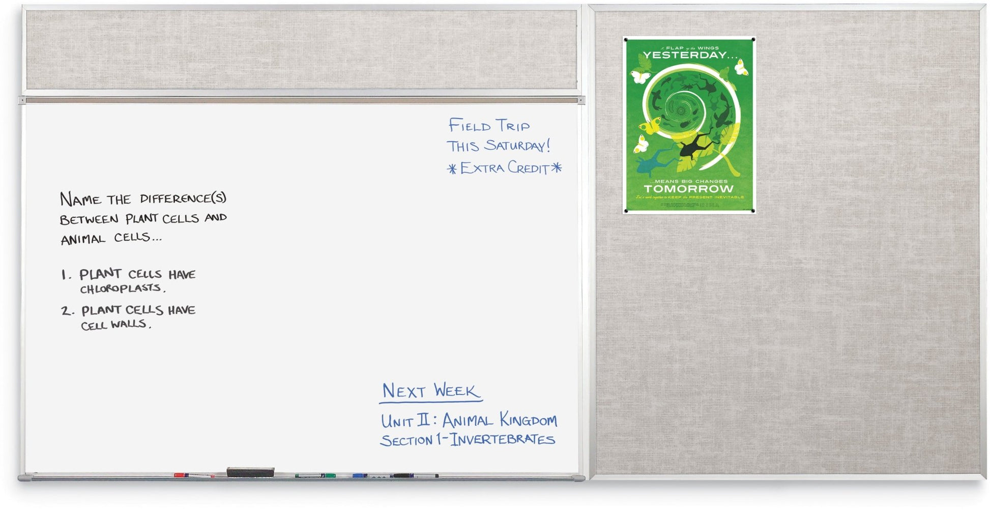 Mooreco Combo-Rite Board - Porcelain Steel Markerboard and Vin-Tak Tackboard (Type D) - SchoolOutlet