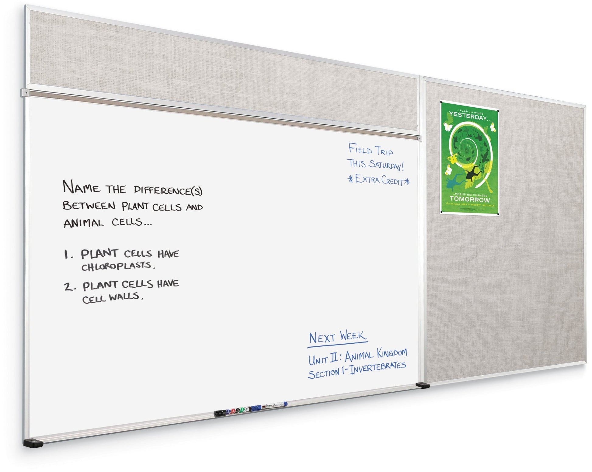 Mooreco Combo-Rite Board - Porcelain Steel Markerboard and Vin-Tak Tackboard (Type D) - SchoolOutlet