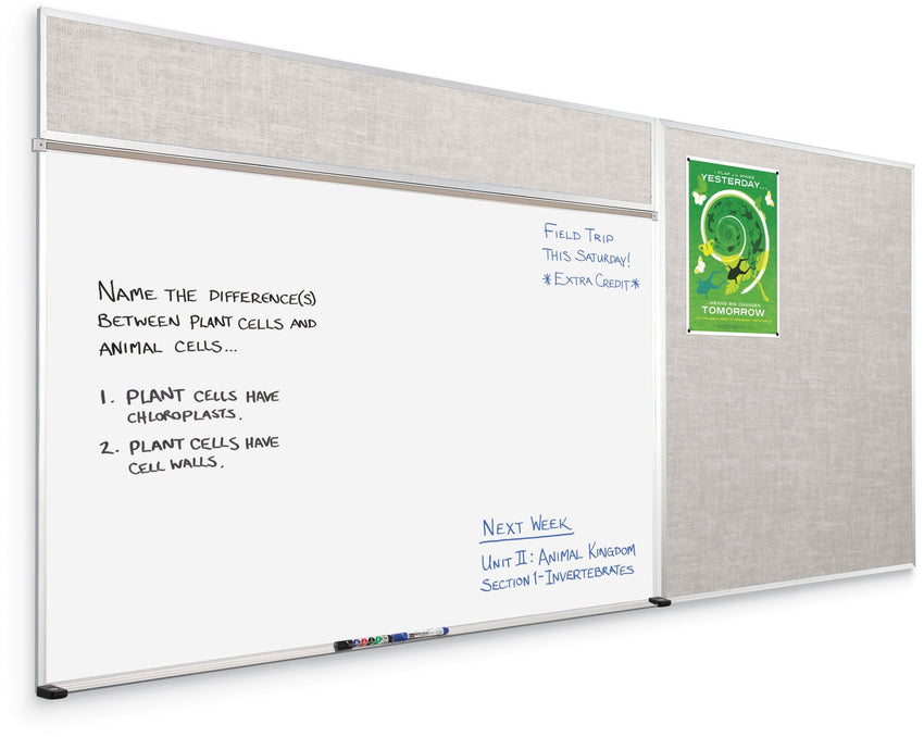 Mooreco Combo-Rite Board - Porcelain Steel Markerboard and Vin-Tak Tackboard (Type D) - SchoolOutlet