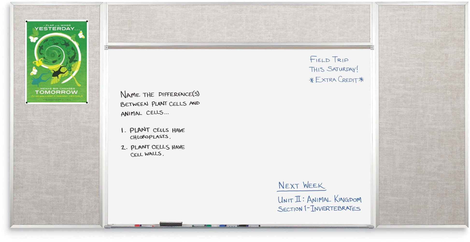 Mooreco Combo-Rite Board - Porcelain Steel Markerboard and Vin-Tak Tackboard (Type H) - SchoolOutlet