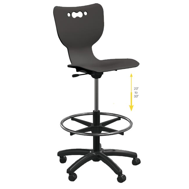 Hierarchy 5-Star Stool Adjustable Height 23" - 33" - Hard Caster - 53512 - SchoolOutlet