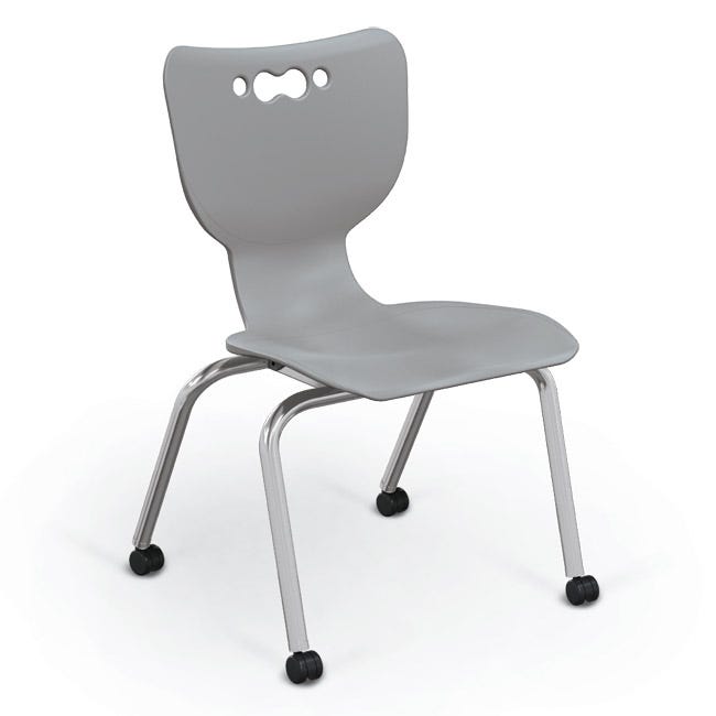 Mooreco Hierarchy 4-Leg Caster Chair ergonomic design w/ Hard Casters - 18" - 54318 - SchoolOutlet