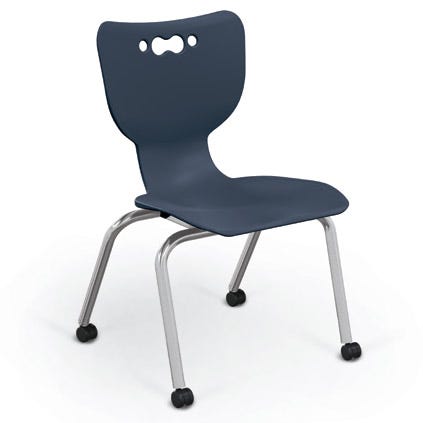 Mooreco Hierarchy 4-Leg Caster Chair ergonomic design w/ Hard Casters - 18" - 54318 - SchoolOutlet