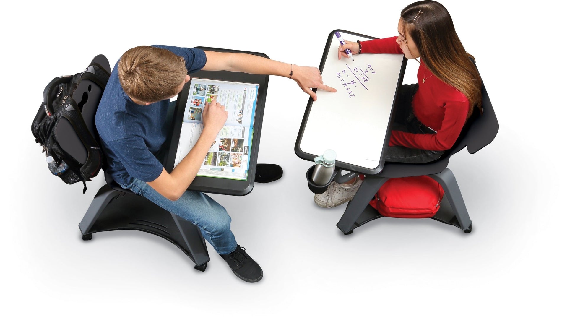 MooreCo Hierarchy Enroll Series Mobile Tablet Arm Chair Desk No Arms (MOR-54325-XXXX-NA-XX-XX ) - SchoolOutlet