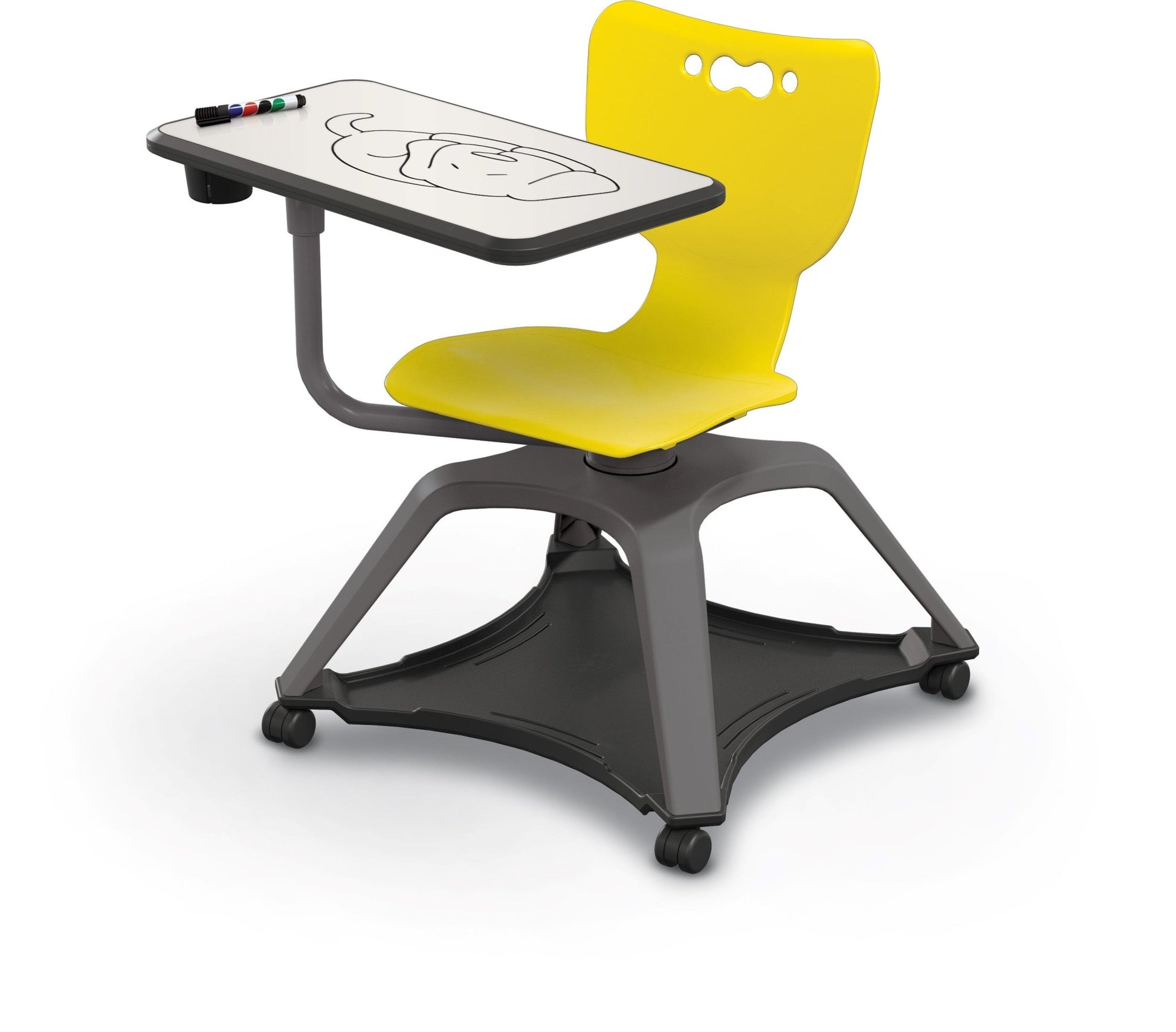 MooreCo Hierarchy Enroll Series Mobile Tablet Arm Chair Desk No Arms (MOR-54325-XXXX-NA-XX-XX ) - SchoolOutlet