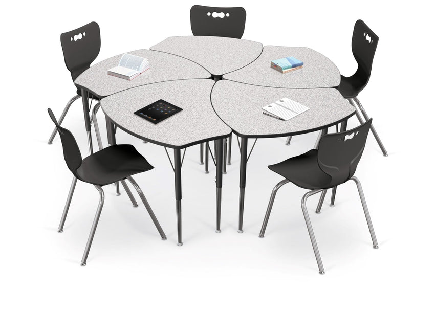 Economy Shapes Desk and 4-leg Hierarchy Chair 18" Armless Shell (Pack of 5) - SchoolOutlet