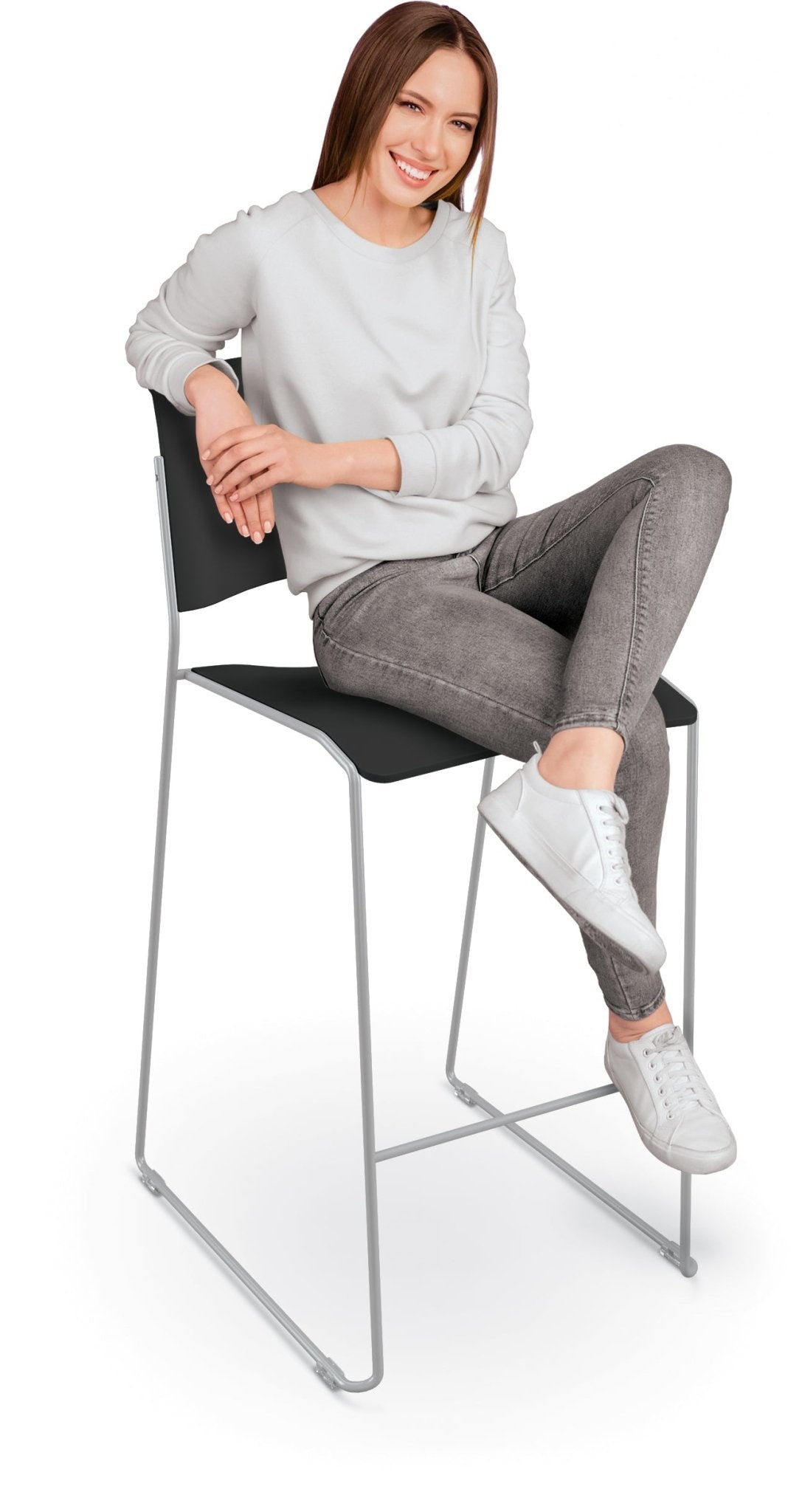 Mooreco Akt Stacking Stool with Wire Frame 29.45" Seat Height - SchoolOutlet