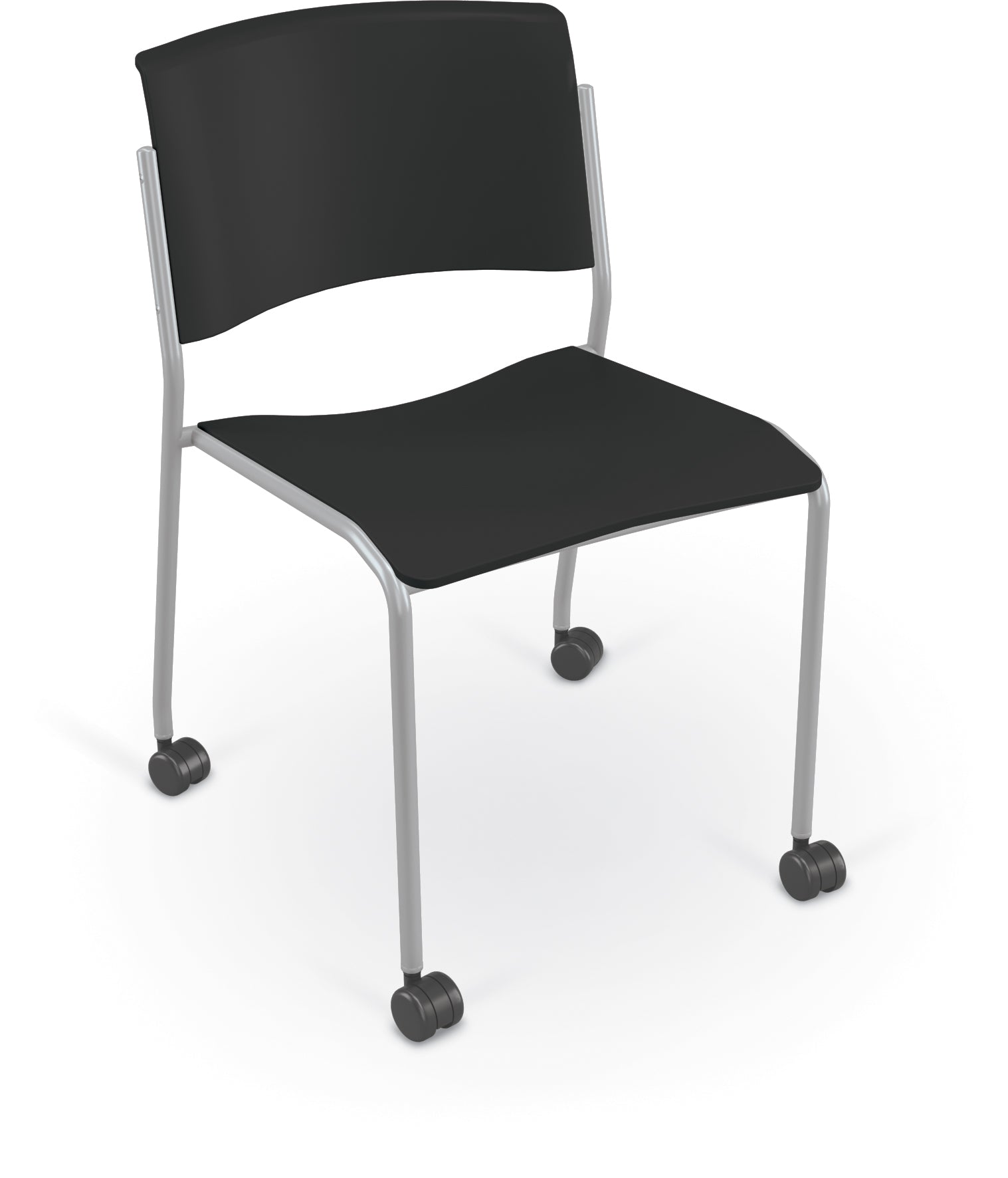 Mooreco Akt 4-Leg Stacking Chair with Tube Frame, 17.6" Seat Height - SchoolOutlet