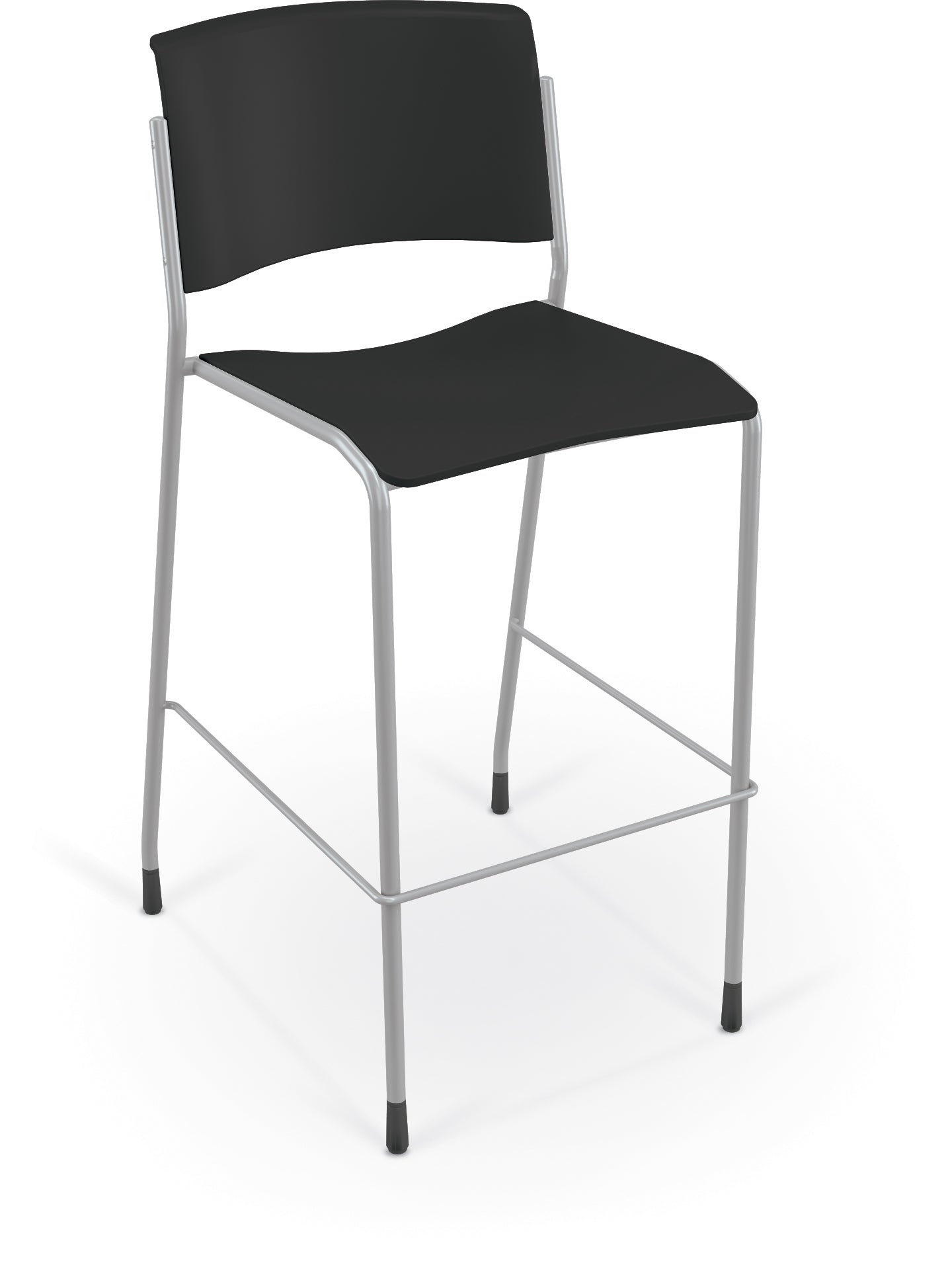 Mooreco Akt 4-Leg Stool with Tube Frame and Glides 29.5" Seat Height - SchoolOutlet