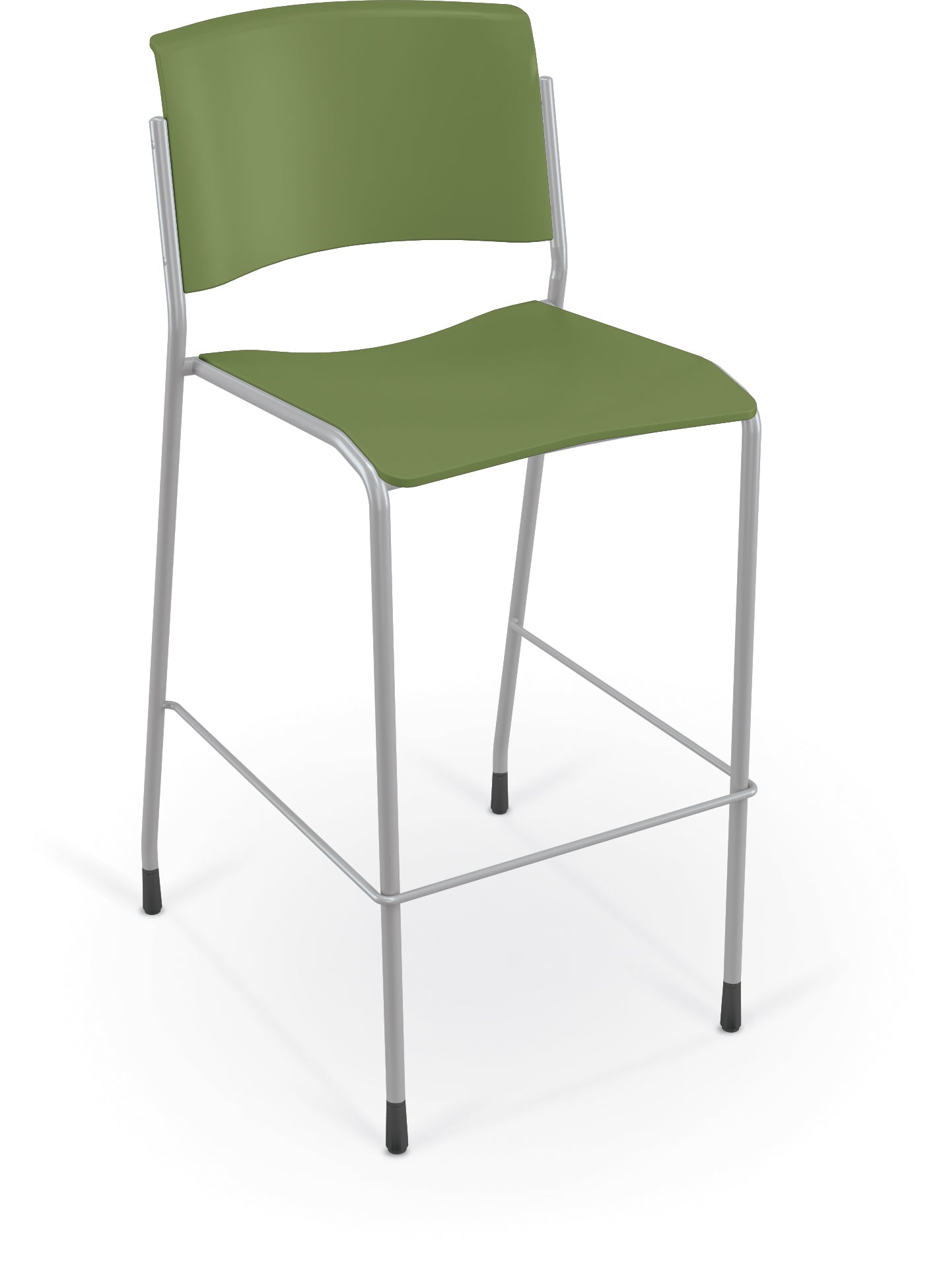 Mooreco Akt 4-Leg Stool with Tube Frame and Glides 29.5" Seat Height - SchoolOutlet
