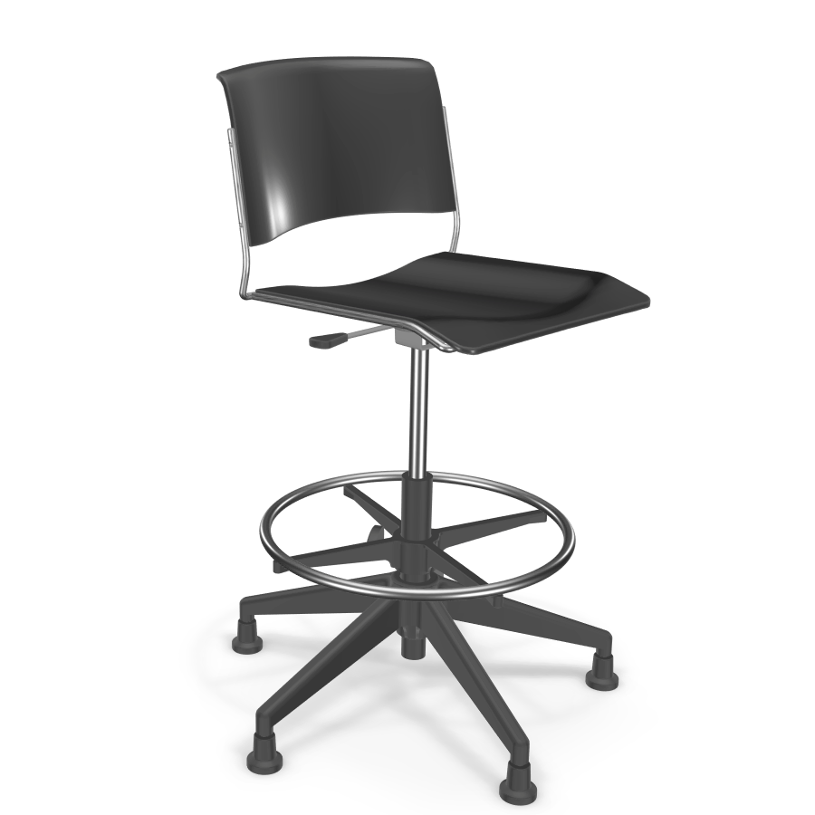 Mooreco Akt 5-Star Stool - Seat Adjusts from 23.5" to 30.5" - SchoolOutlet