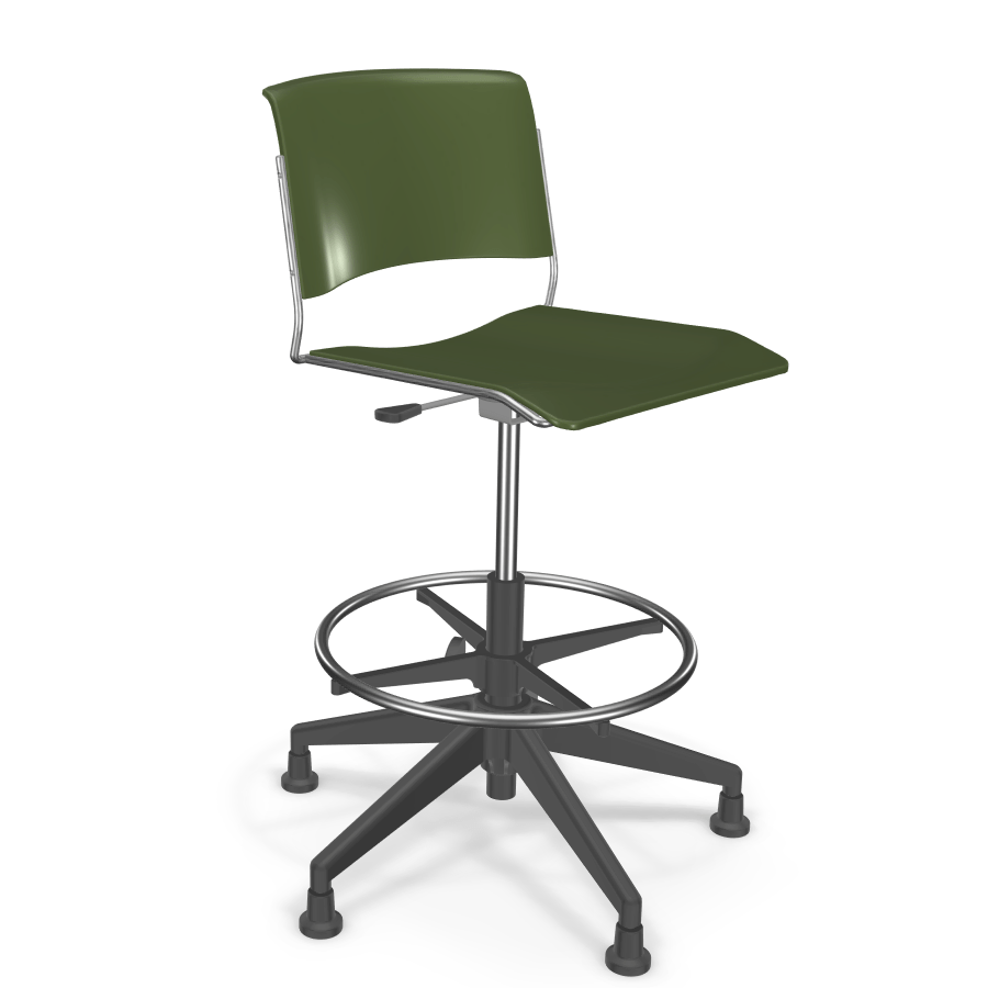 Mooreco Akt 5-Star Stool - Seat Adjusts from 23.5" to 30.5" - SchoolOutlet
