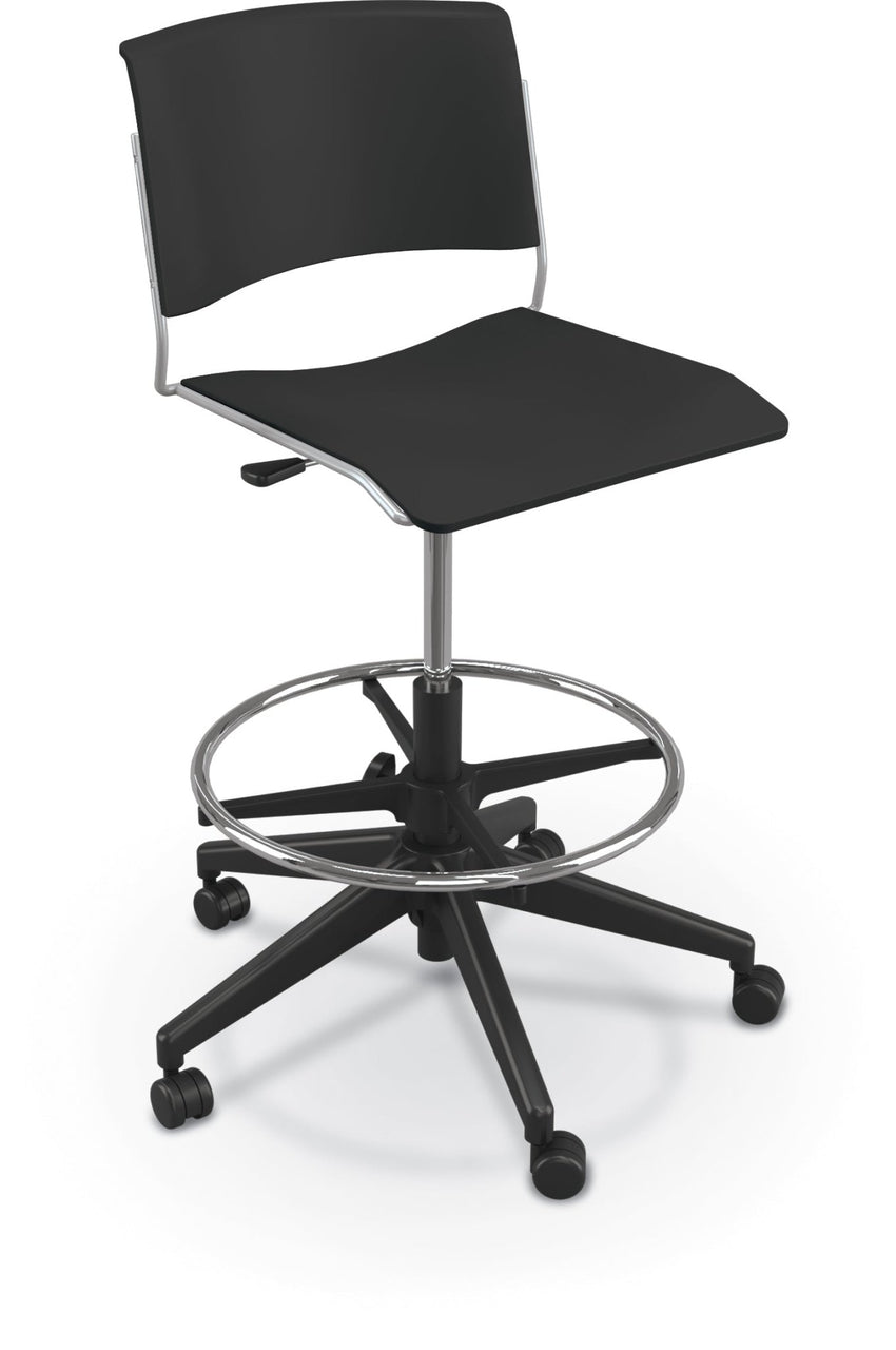 Mooreco Akt 5-Star Stool - Seat Adjusts from 23.5" to 30.5" - SchoolOutlet