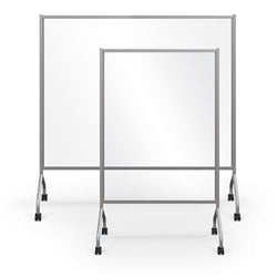 MooreCo 625XX-CLEAR - Essentials Mobile Clear Divider 71.8"H x 42"W or 71.7"W x 21"D - Clear Panel Platinum