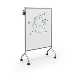 Mooreco Essential Mobile Whiteboard - 42"W X 21"D - Magnetic - Platinum (Mooreco 62542)