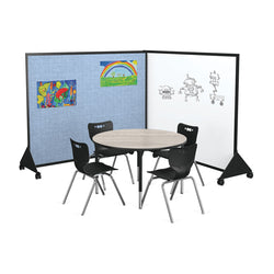 Mooreco Preschool Divider - Markerboard one side - Vinyl one side 4'H × 5'W (Mooreco 648F)
