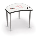 MooreCo Hierarchy Shapes Dry Erase Stand Up Desk + Porcelain Steel Whiteboard Top, Standing Platinum Leg (MOR-70523S) - SchoolOutlet
