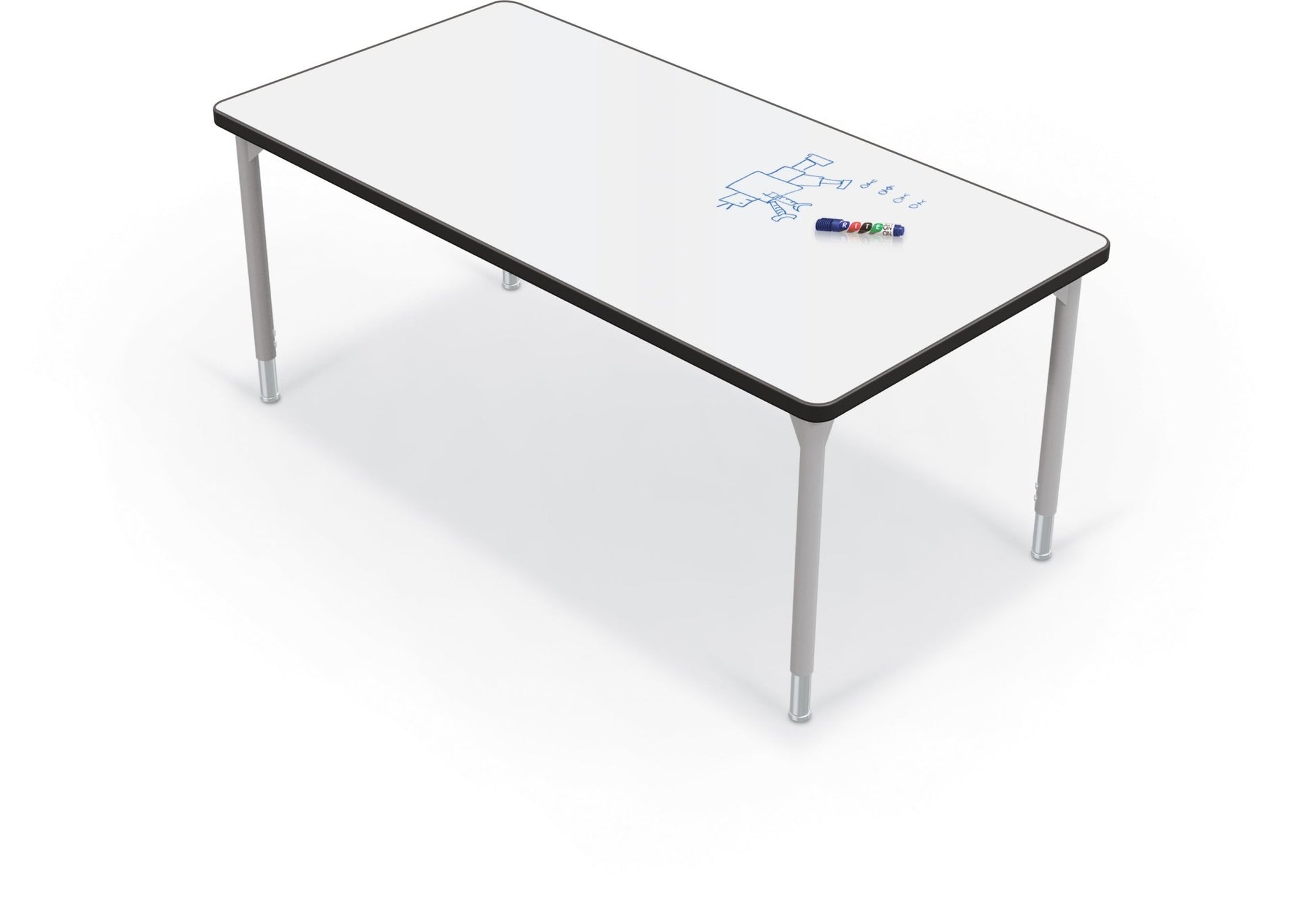 Hierarchy Activity Table + Porcelain Top – 30"D x 60"W Rectangle - SchoolOutlet