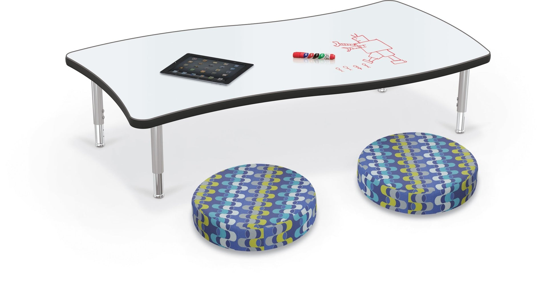 Hierarchy Creator Table + Porcelain Top – Wavy Rectangle - SchoolOutlet