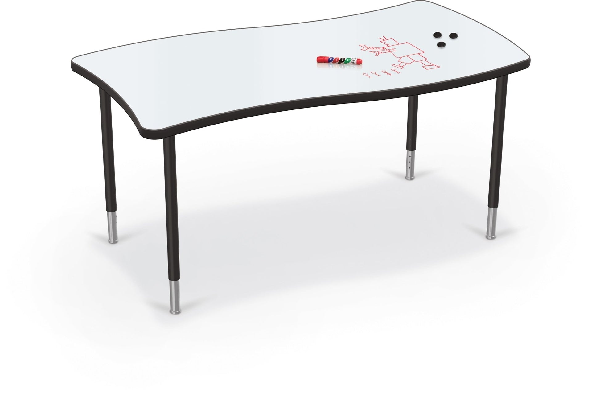 Hierarchy Creator Table + Porcelain Top – Wavy Rectangle - SchoolOutlet