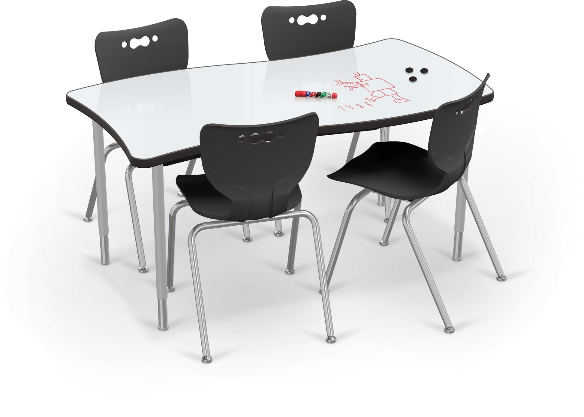 Hierarchy Creator Table + Porcelain Top – Wavy Rectangle - SchoolOutlet