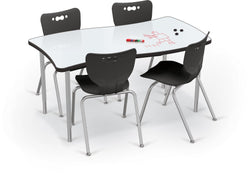 Hierarchy Creator Table + Porcelain Top – Wavy Rectangle
