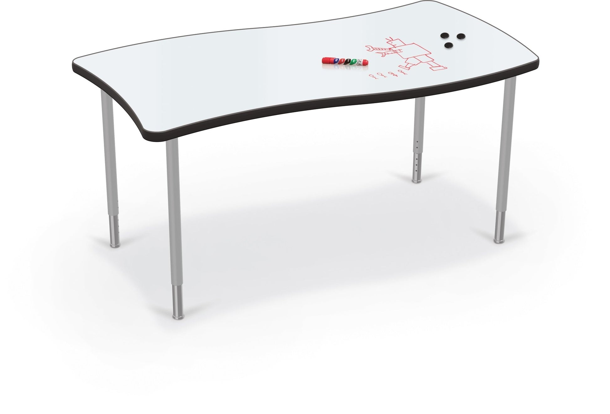 Hierarchy Creator Table + Porcelain Top – Wavy Rectangle - SchoolOutlet