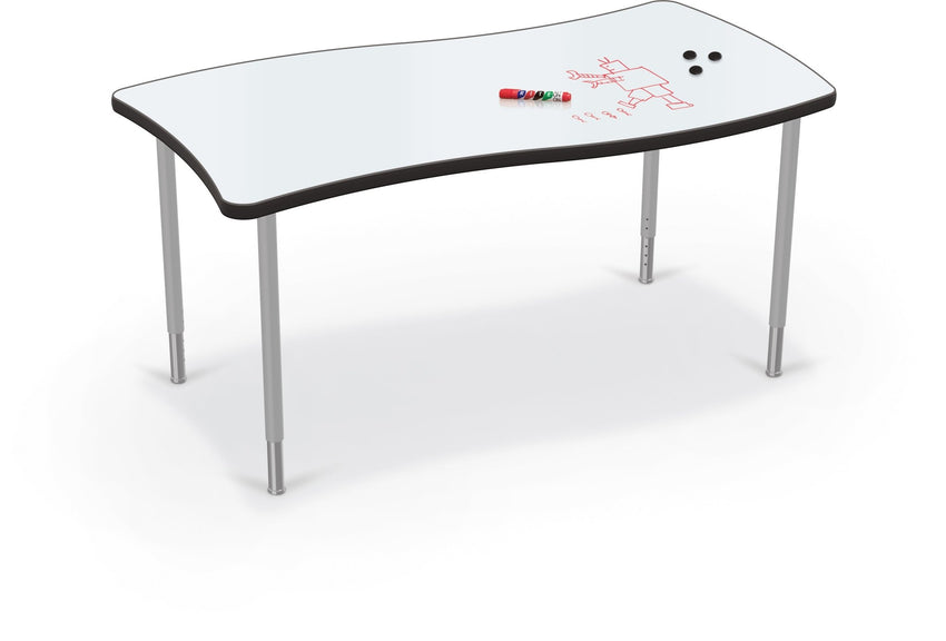 Hierarchy Creator Table + Porcelain Top – Wavy Rectangle - SchoolOutlet
