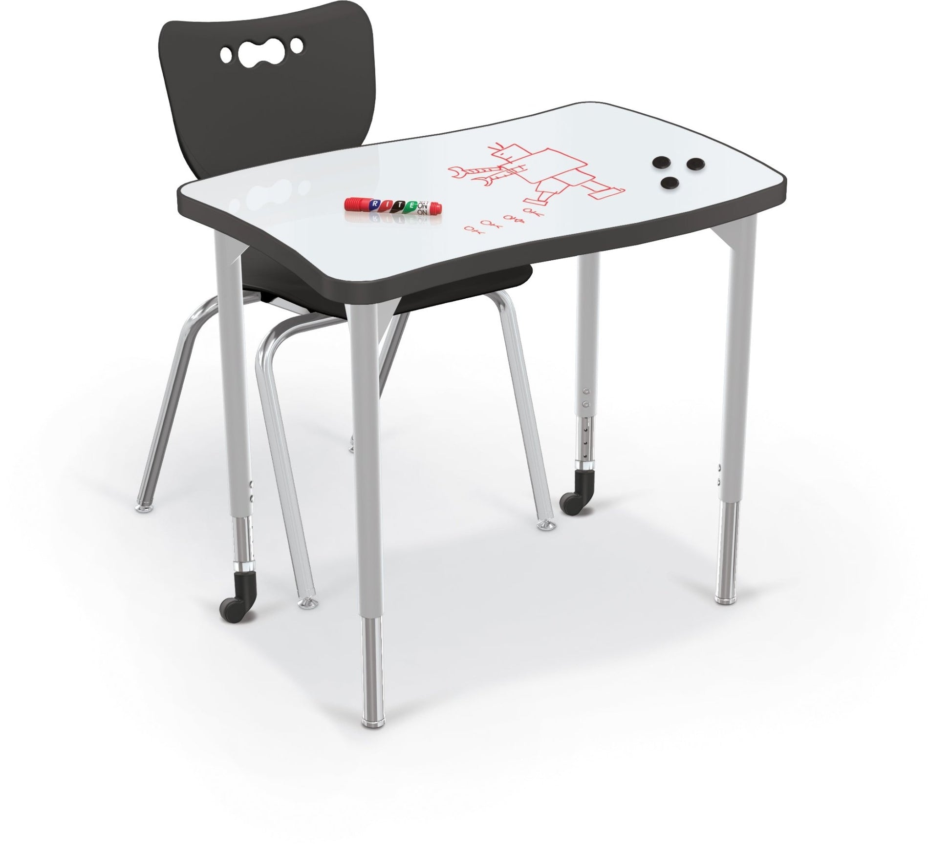 Hierarchy Creator Desk + Porcelain Top – Wavy Rectangle - SchoolOutlet
