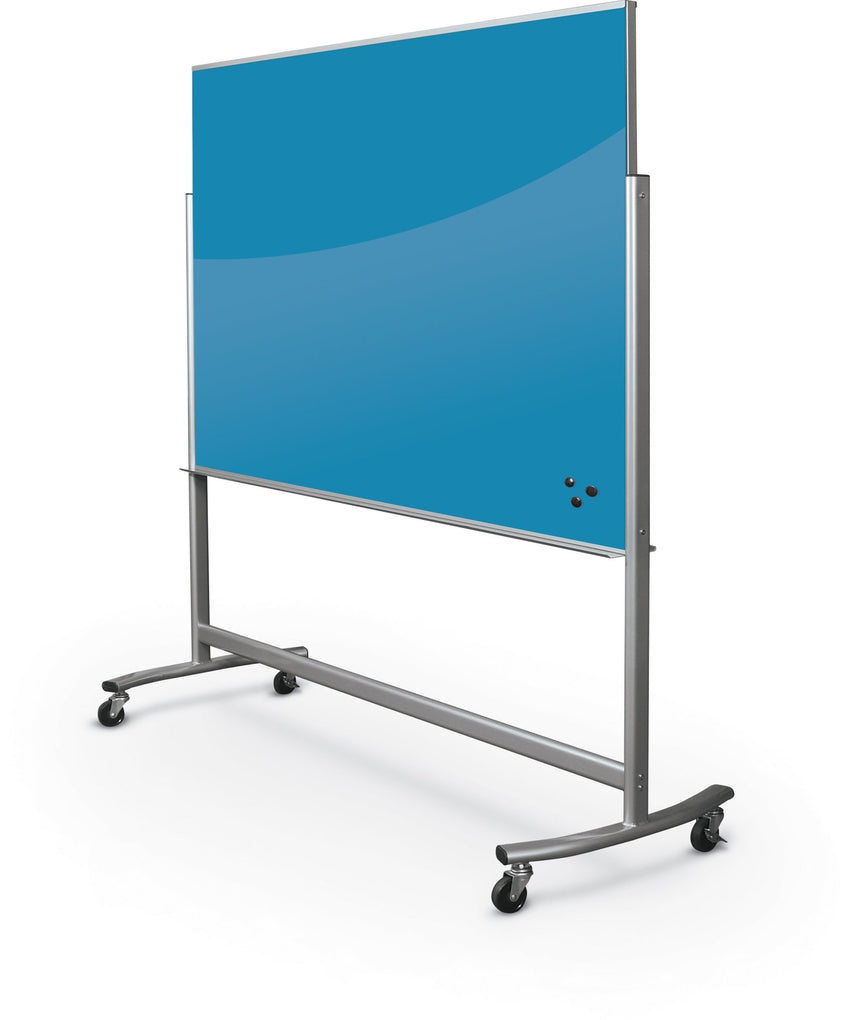 Mooreco Visionary Move Mobile Magnetic Glass board - 4'H x 6'W (Mooreco 74951) - SchoolOutlet