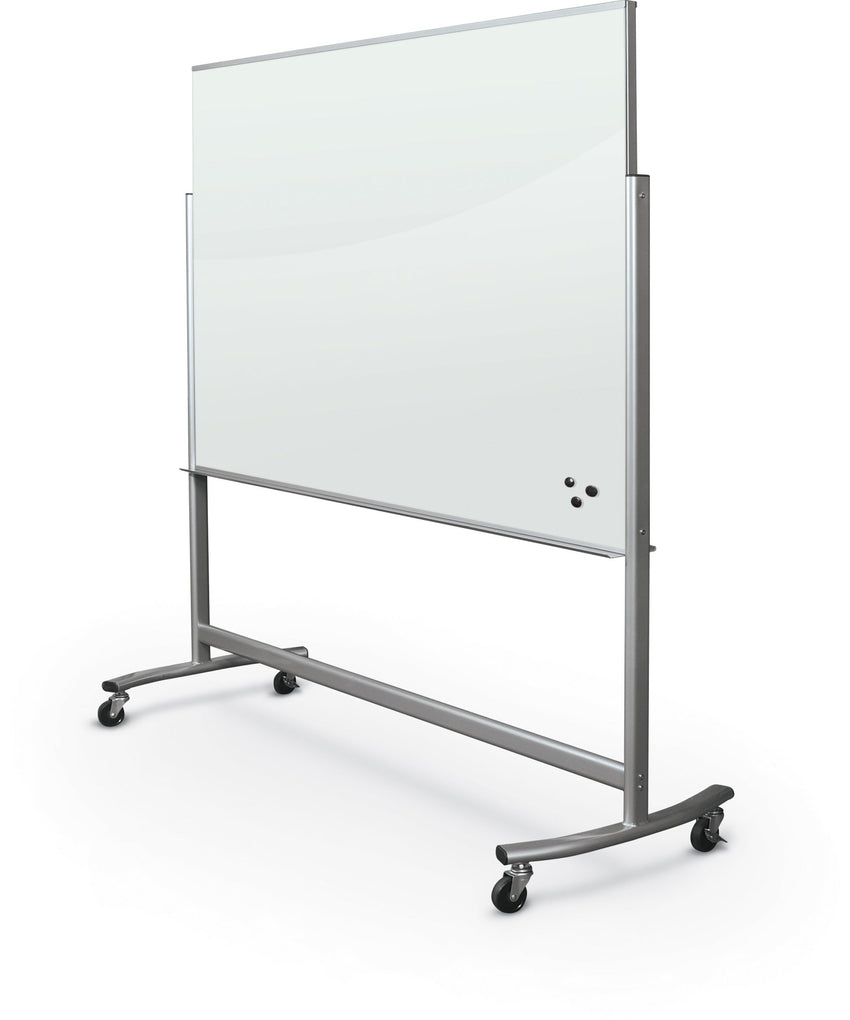 Mooreco Visionary Move Mobile Magnetic Glass board - 4'H x 6'W (Mooreco 74951) - SchoolOutlet