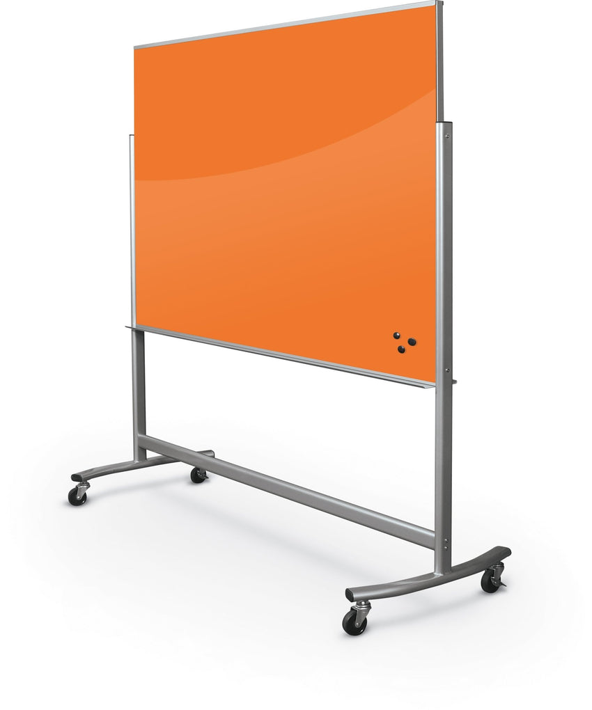 Mooreco Visionary Move Mobile Magnetic Glass board - 4'H x 6'W (Mooreco 74951) - SchoolOutlet