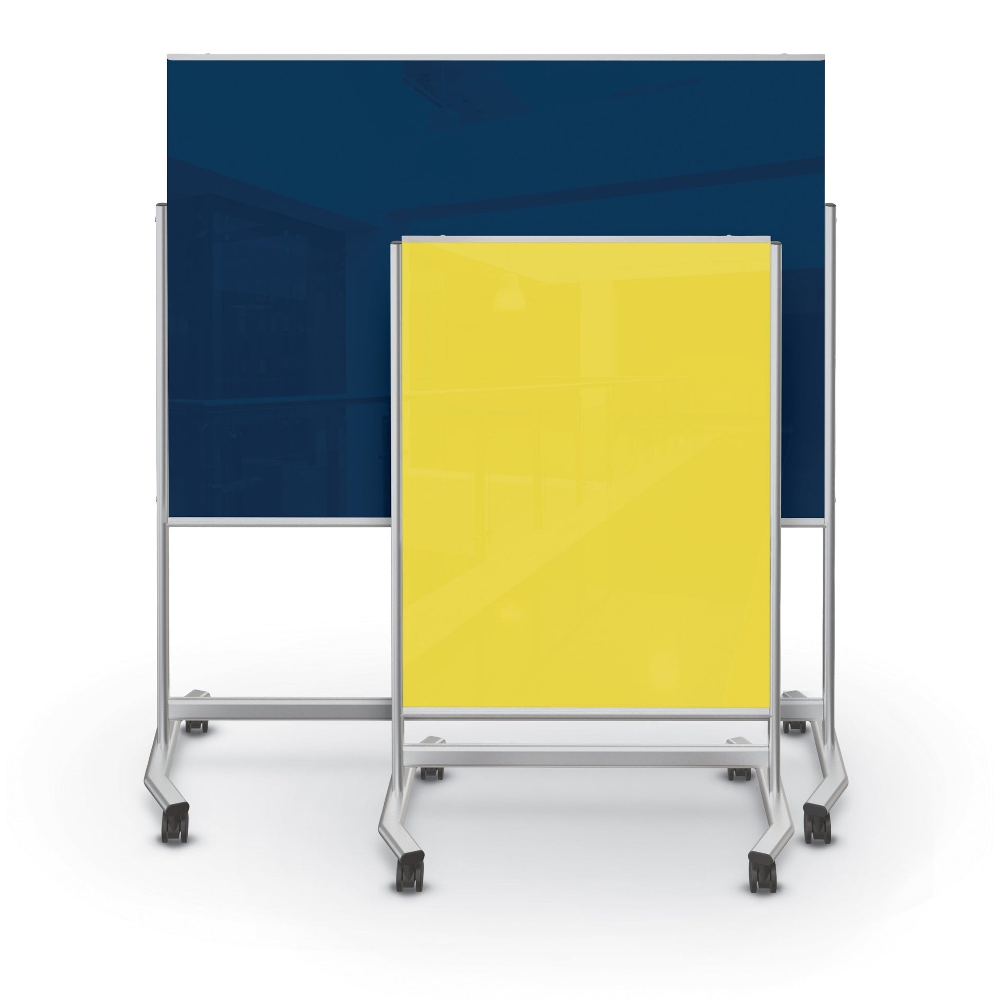 Mooreco Visionary Move Mobile Magnetic Glass board - 4'H x 6'W (Mooreco 74951) - SchoolOutlet