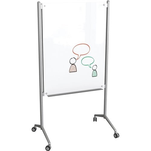 Mooreco Mobile Non-Magnetic Glassboard - 4'H x 3'W (Mooreco 74954) - SchoolOutlet